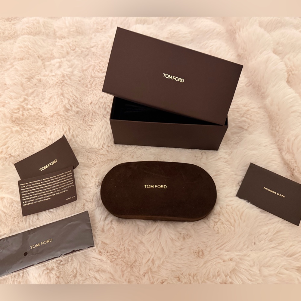Tom Ford Brown Suede Eyewear Case with Branded Box